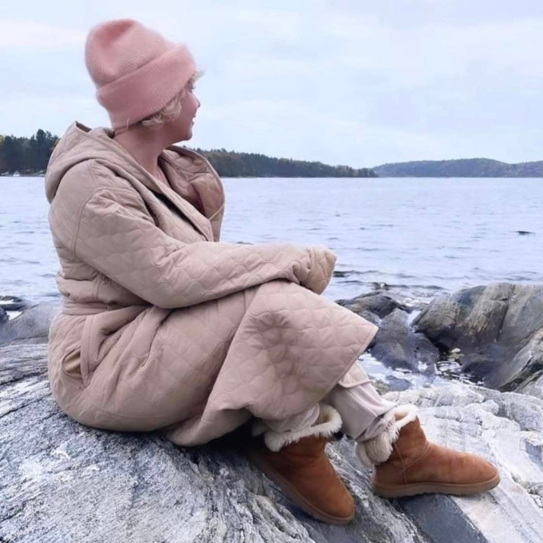 Badekåbe NORDBAEK Soft Breeze – vindtæt damekåbe med 100% oeko-tex bomuldsfrotté - Sand