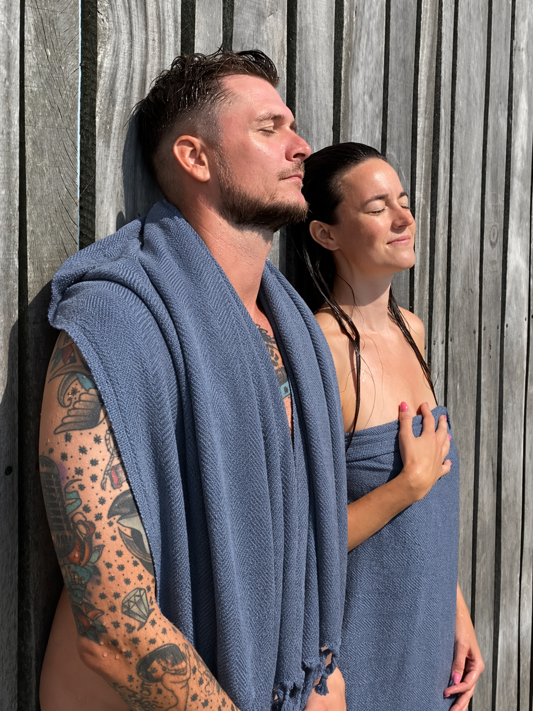 Nordic Hamam NORDBAEK Cosy Comfort – oeko-tex, ekstra blødt og stort - BlueNavy