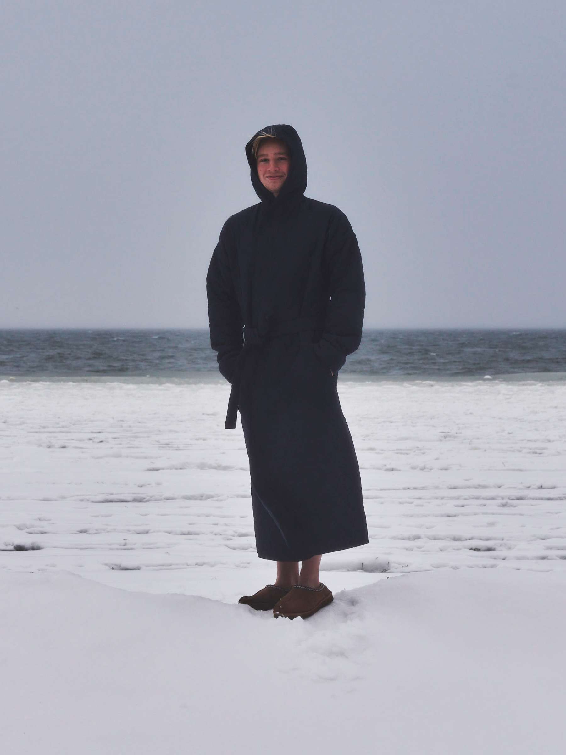 Badekåbe NORDBAEK Wild Shore – vindtæt herrekåbe med 100% oeko-tex frotté - Navy