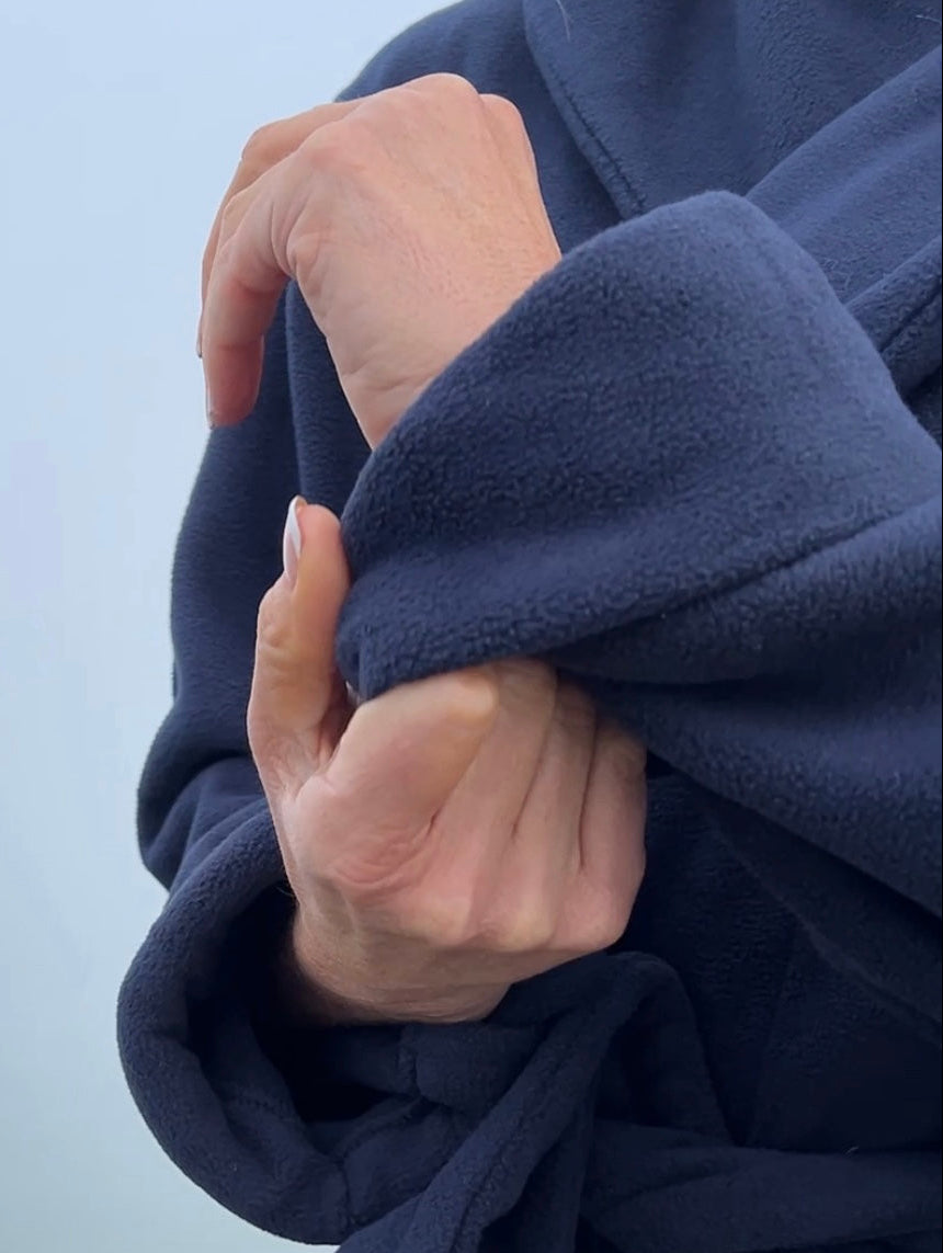 Badekåbe NORDBAEK Sea Glow - luksus damekåbe i blød tyk fleece - Navy