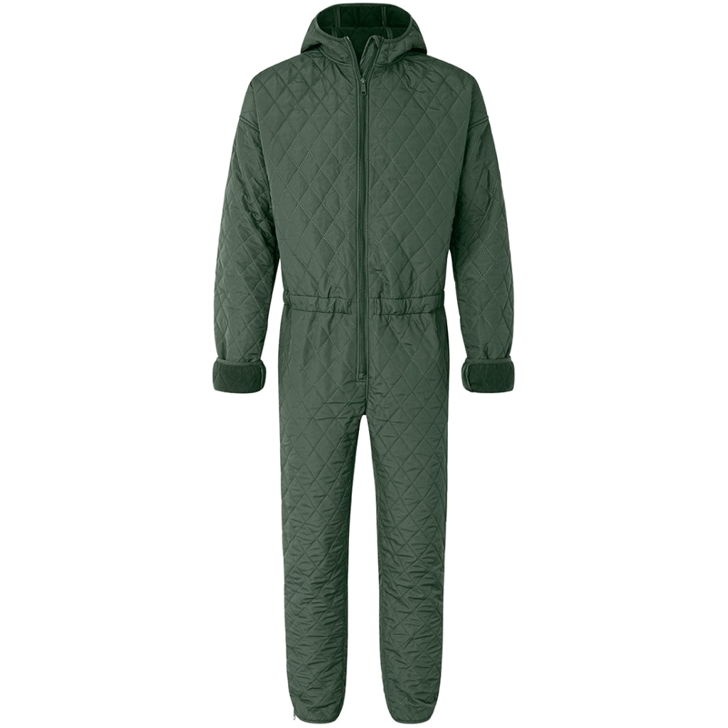 NORDBAEK Herre jumpsuit NORDBAEK Rough Coast - vindtæt quilt med genanvendt fleece Jumpsuit Green