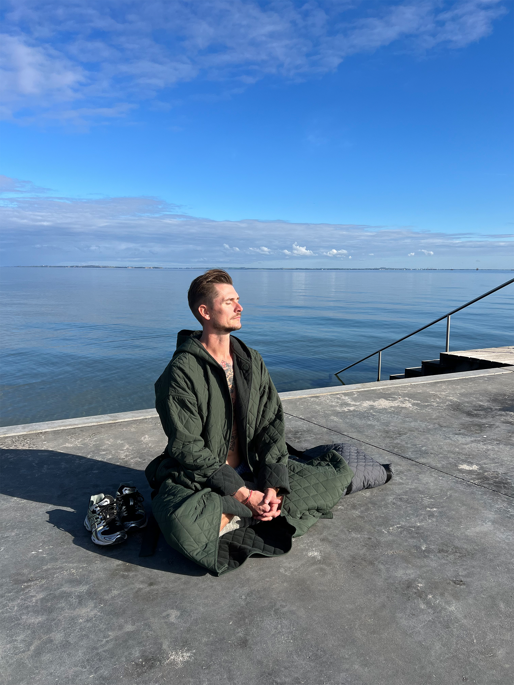 Long Beach Men's Bathrobe - Green