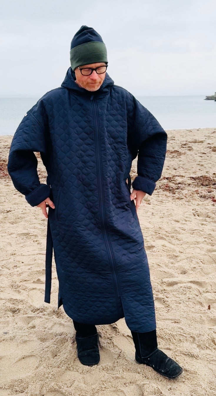 Limited Edition | Changing robe NORDBAEK Lazy Pool - vindtæt skiftekåbe med 100% genanvendt fleece - Aqua