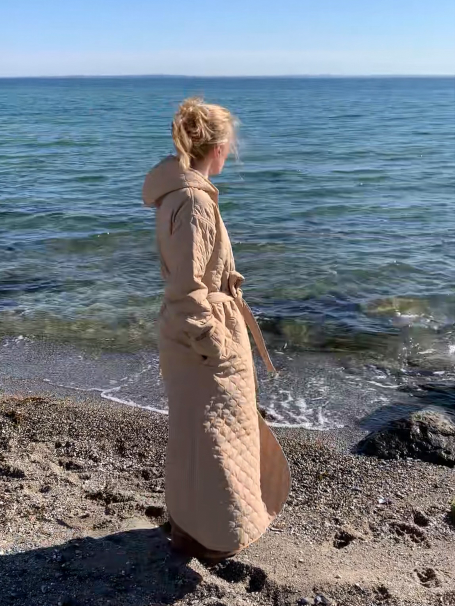 Badekåbe NORDBAEK Soft Breeze – vindtæt damekåbe med 100% oeko-tex bomuldsfrotté - Sand