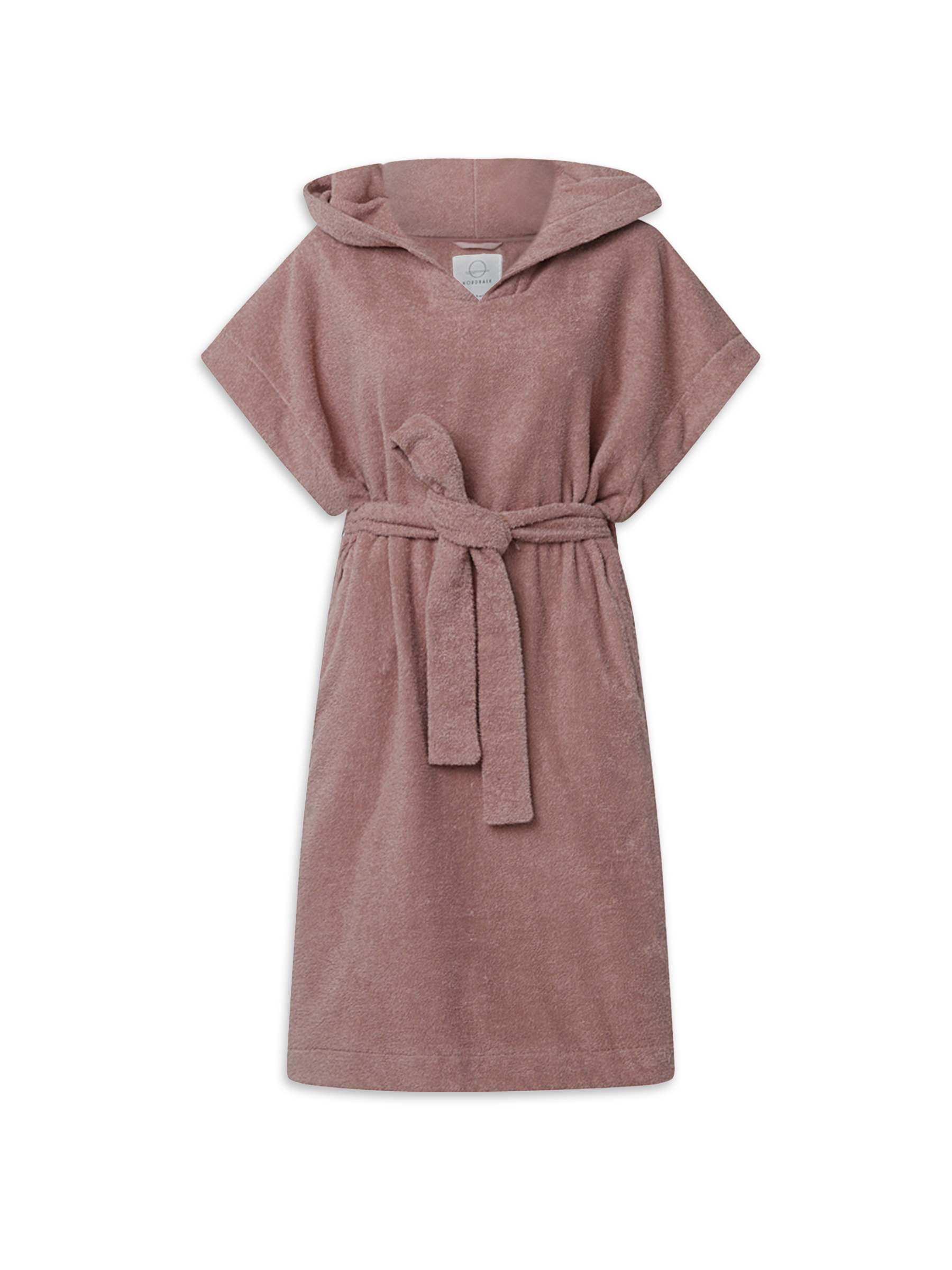 Badeponcho NORDBAEK Sun Dune - 100% bomuldsfrotté poncho med lommer og hætte - Blush SHORT