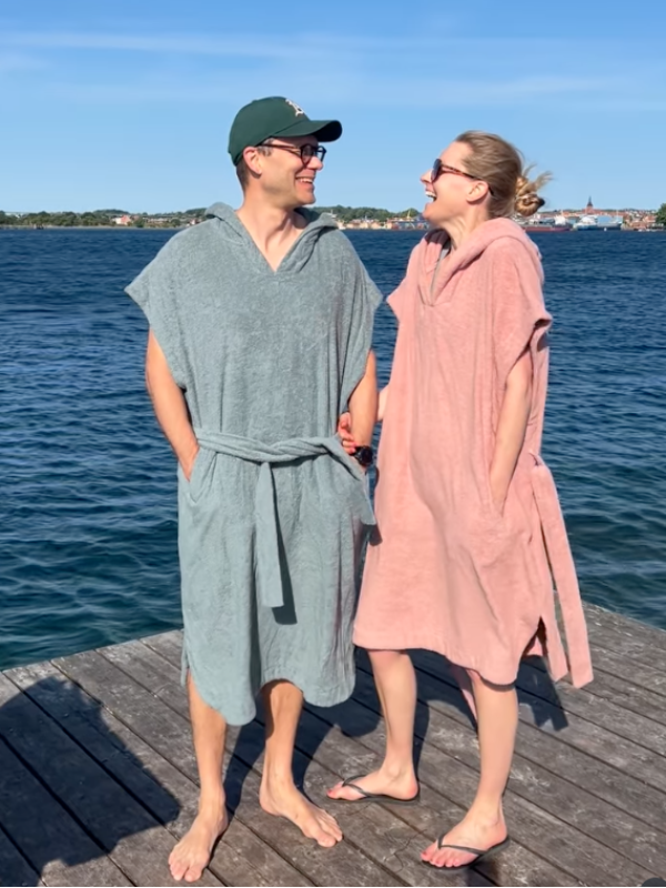 Sun Dune Kort Badponcho Unisex - Rosa