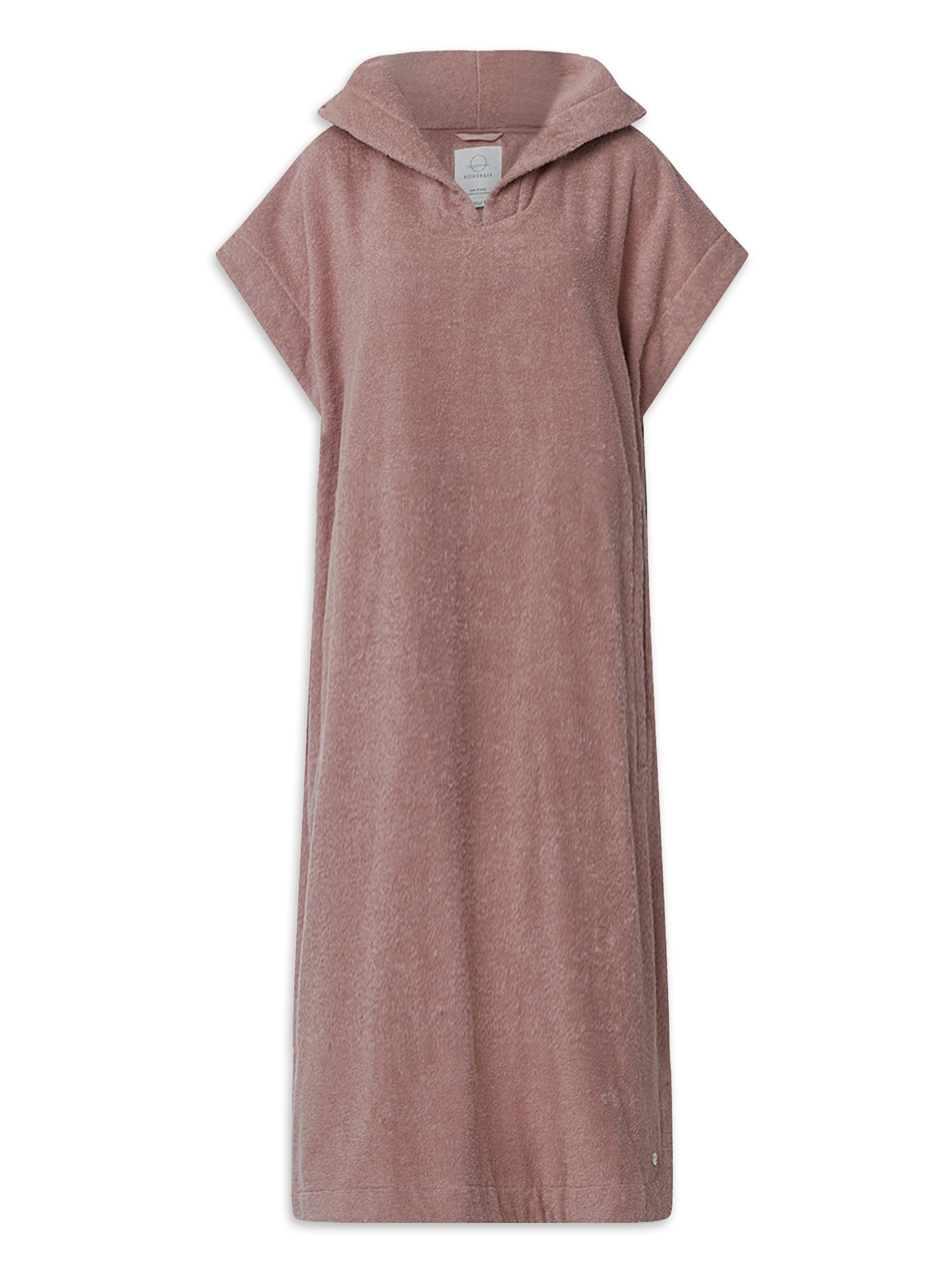 Badeponcho NORDBAEK Sun Dune - 100% bomuldsfrotté poncho med lommer og hætte - Blush LONG