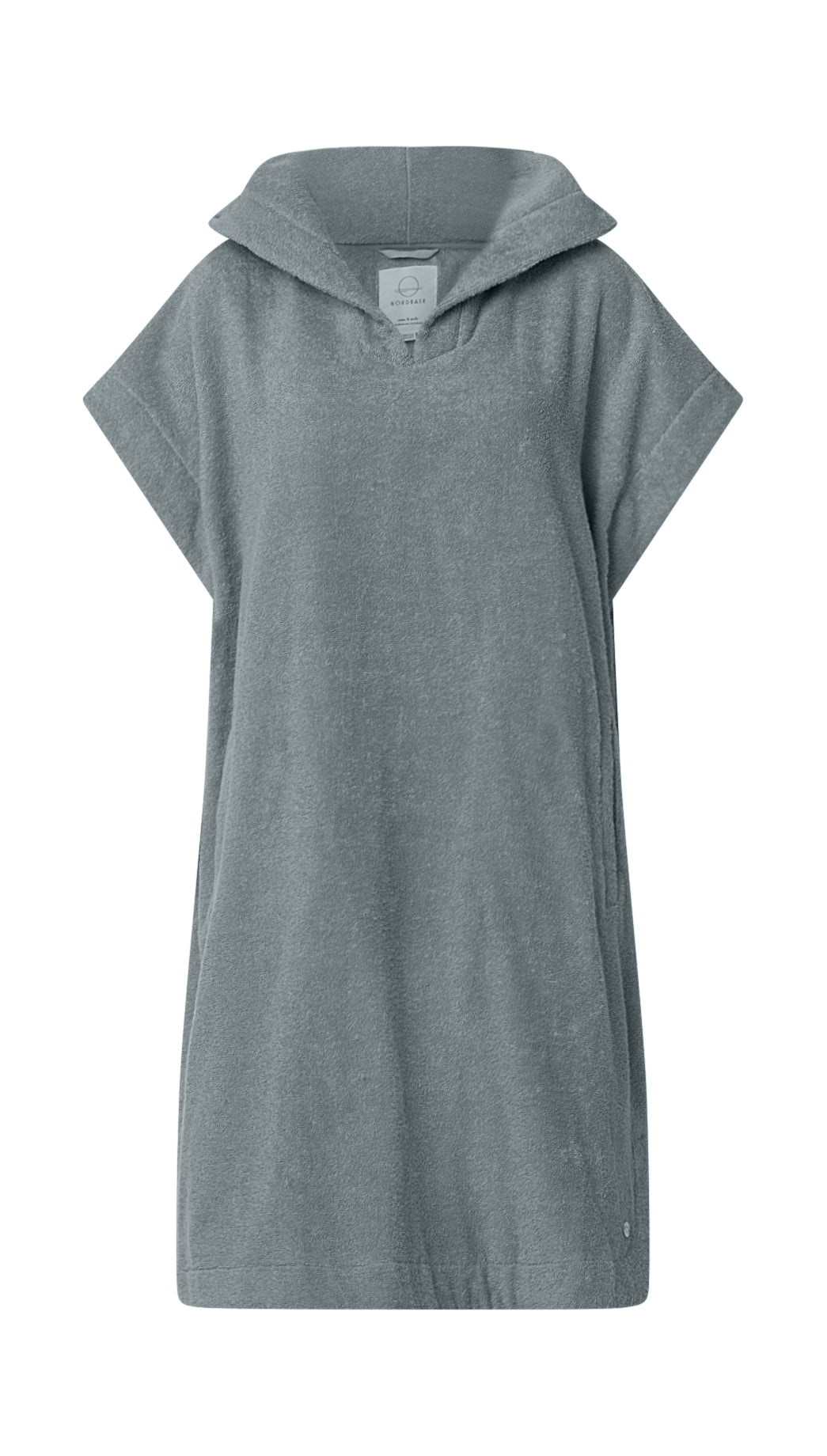 Badeponcho NORDBAEK Sun Dune - 100% bomuldsfrotté poncho med lommer og hætte - Aqua SHORT