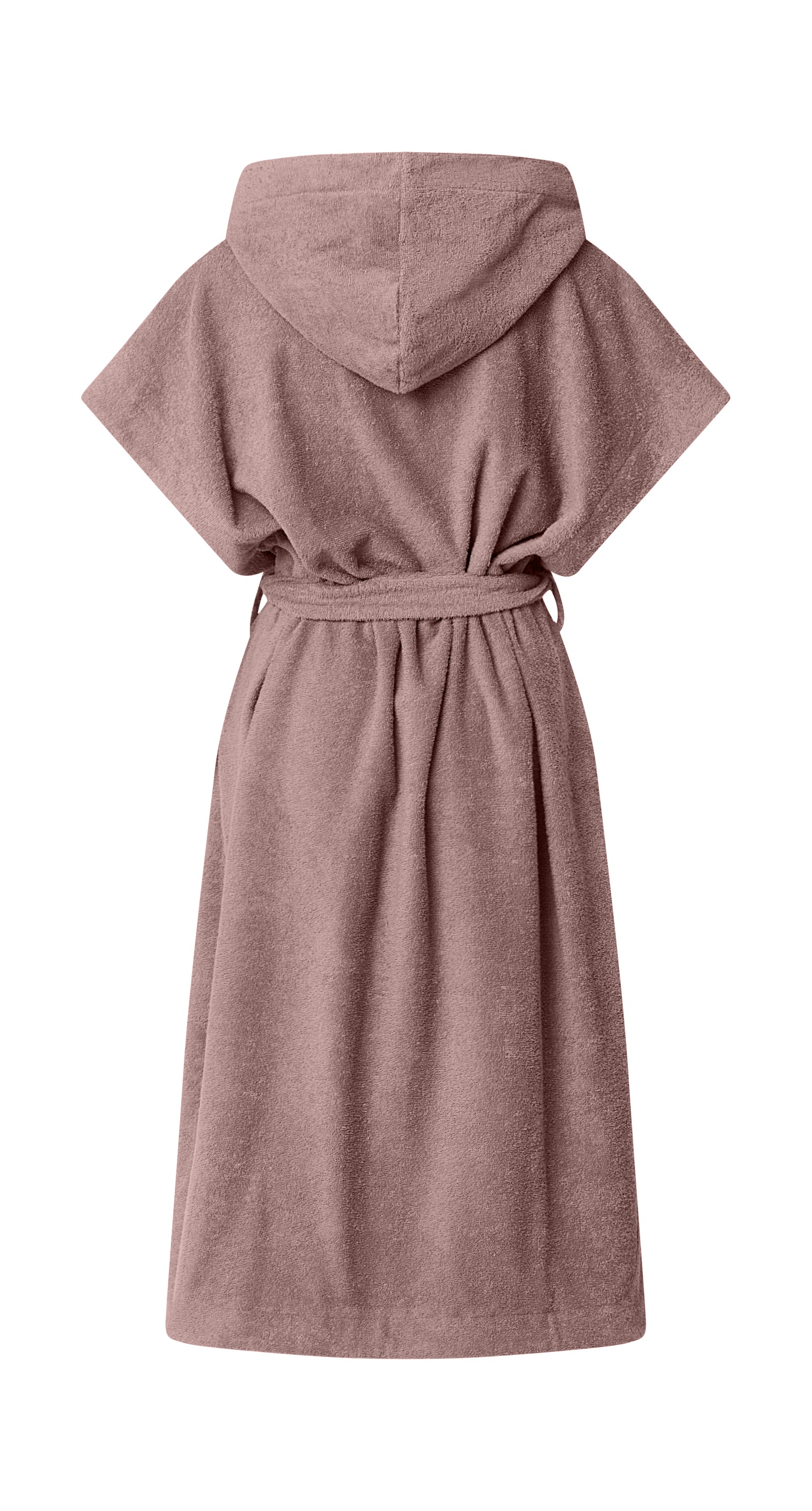 Badeponcho NORDBAEK Sun Dune - 100% bomuldsfrotté poncho med lommer og hætte - Blush LONG