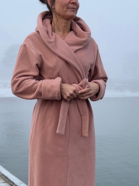 Badekåbe NORDBAEK Sea Glow - luksus damekåbe i blød tyk fleece - Blush