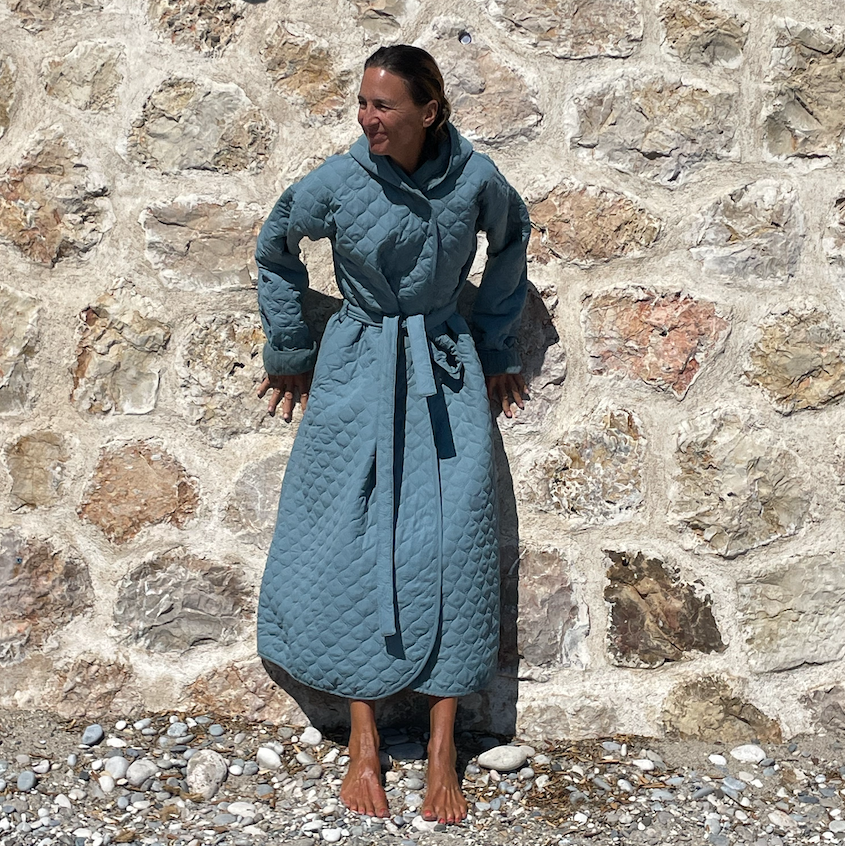 Badekåbe NORDBAEK Soft Breeze – vindtæt damekåbe med 100% oeko-tex bomuldsfrotté - AQUA