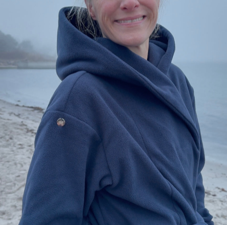 Badekåbe NORDBAEK Sea Glow - luksus damekåbe i blød tyk fleece - Navy