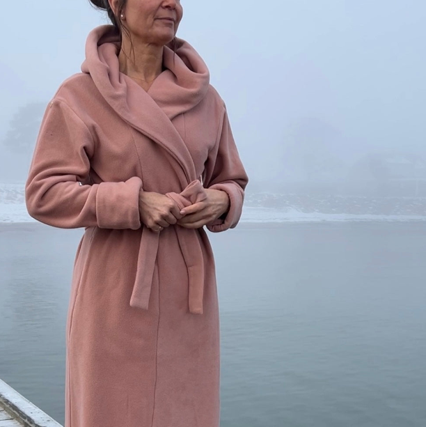 Badekåbe NORDBAEK Sea Glow - luksus damekåbe i blød tyk fleece - Blush