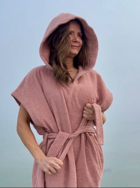 Sun Dune Lång Badponcho Unisex - Rosa