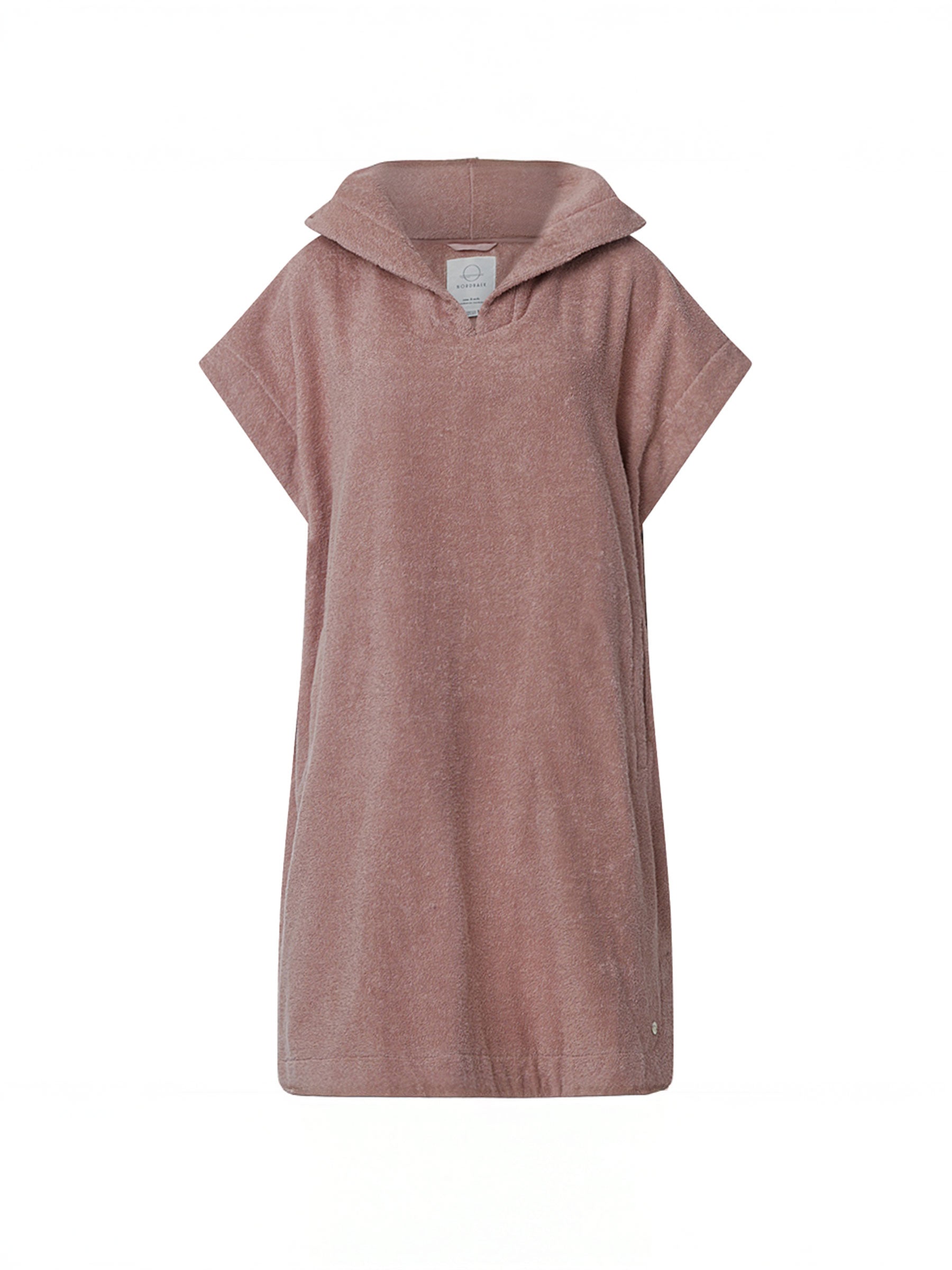 Badeponcho NORDBAEK Sun Dune - 100% bomuldsfrotté poncho med lommer og hætte - Blush SHORT