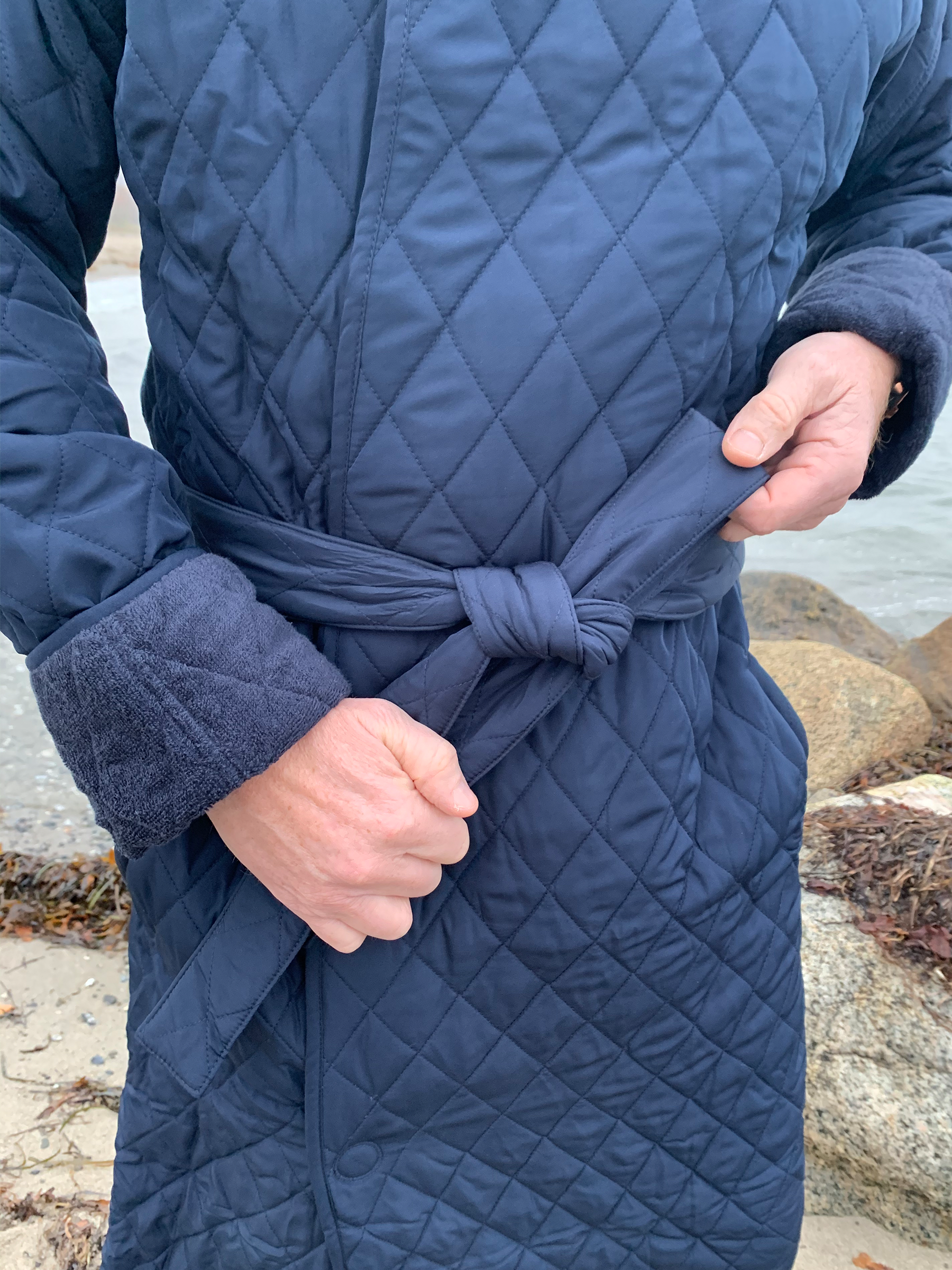 Badekåbe NORDBAEK Wild Shore – vindtæt herrekåbe med 100% oeko-tex frotté - Navy