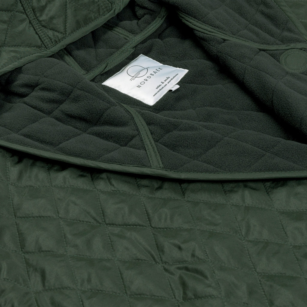 NORDBAEK Badekåbe NORDBAEK Long Beach – vindtæt herrekåbe med 100% genanvendt fleece Bath robe Green