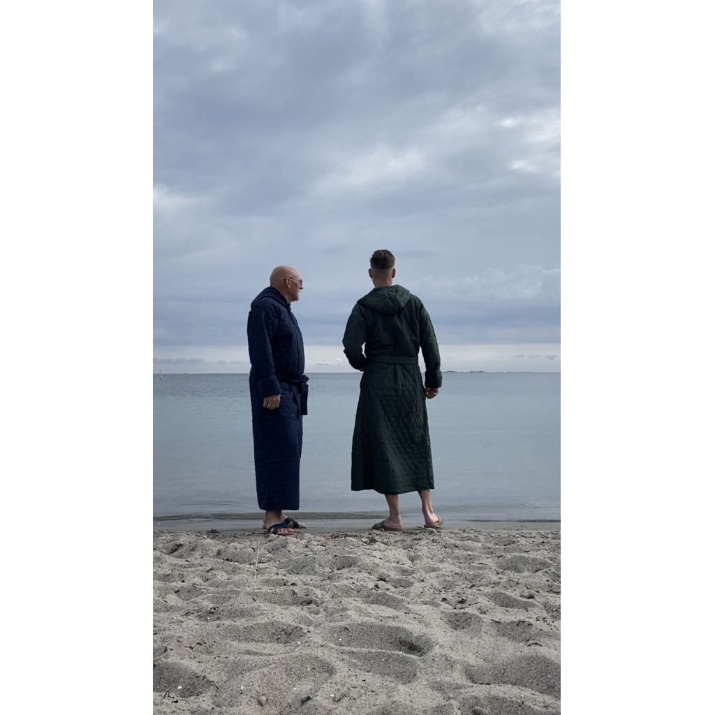 NORDBAEK Badekåbe NORDBAEK Long Beach – vindtæt herrekåbe med 100% genanvendt fleece Bath robe Green