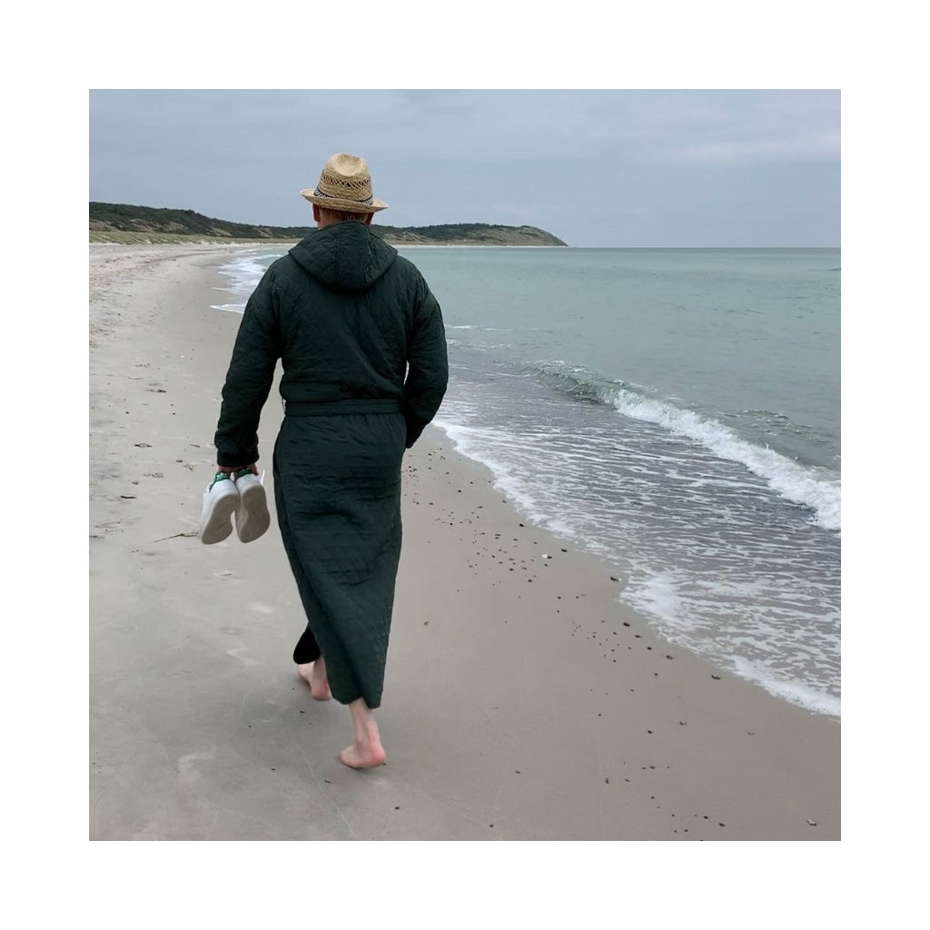 NORDBAEK Badekåbe NORDBAEK Long Beach – vindtæt herrekåbe med 100% genanvendt fleece Bath robe Navy