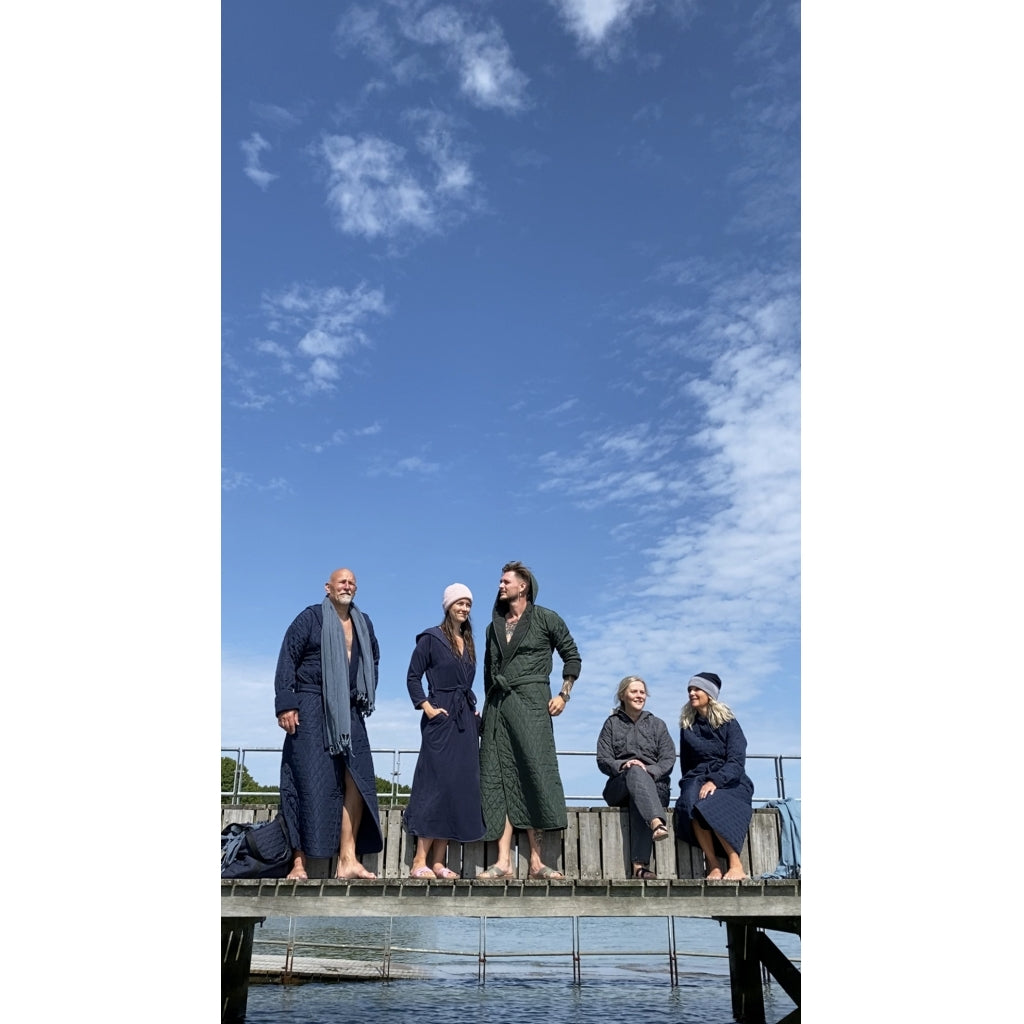 NORDBAEK Badekåbe NORDBAEK Long Beach – vindtæt herrekåbe med 100% genanvendt fleece Bath robe Navy