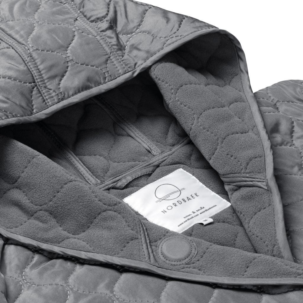 NORDBAEK Badekåbe NORDBAEK Windy Ocean – vindtæt damekåbe med 100% genanvendt fleece Bath robe Grey