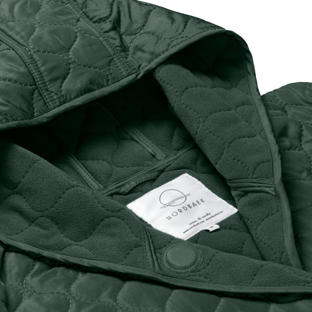 NORDBAEK Badekåbe NORDBAEK Windy Ocean – vindtæt damekåbe med 100% genanvendt fleece Bath robe Green