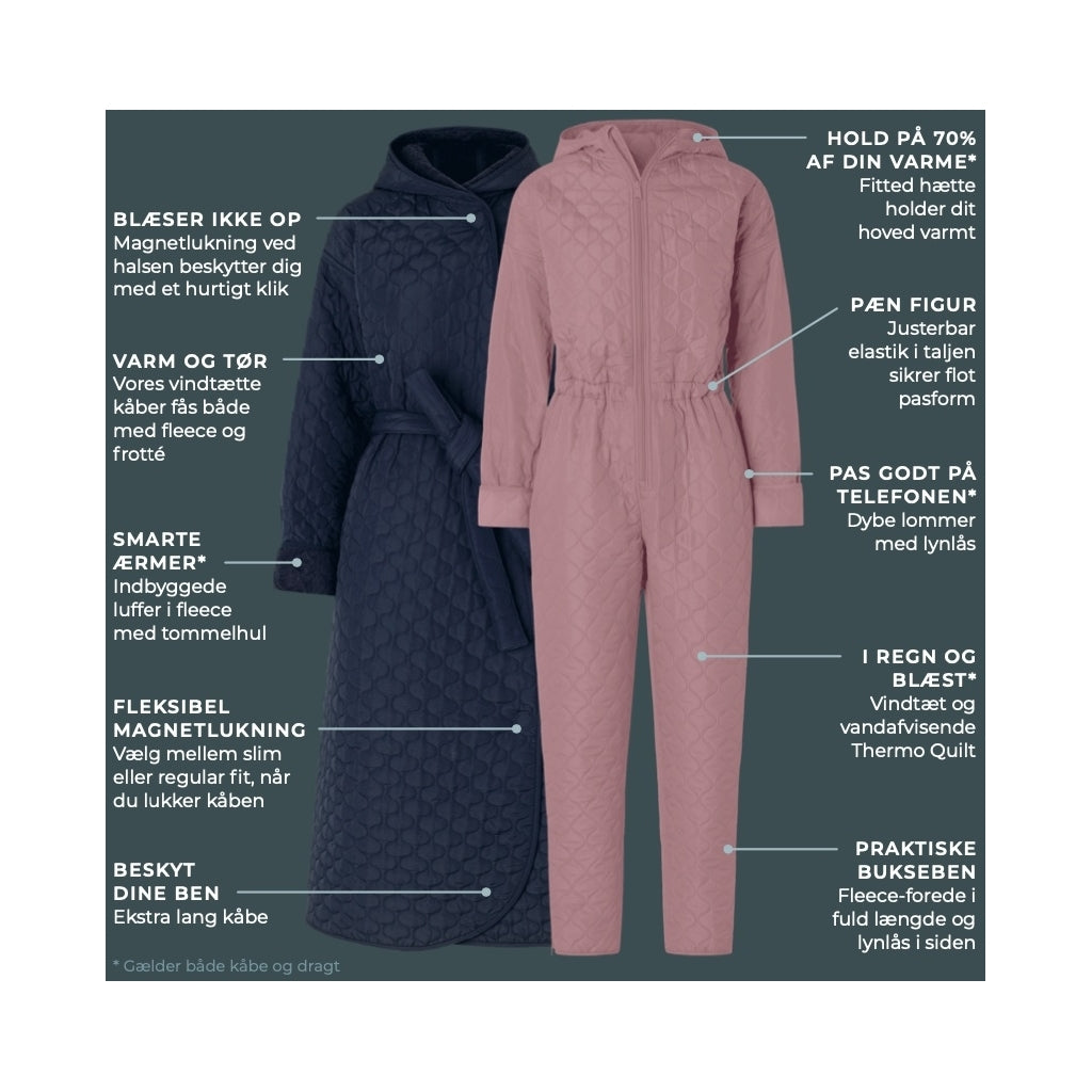 NORDBAEK Jumpsuit NORDBAEK Cosy Bay – vindtæt dame heldragt med 100% genanvendt fleece Jumpsuit Berry