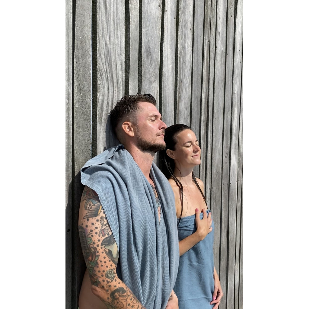 NORDBAEK Nordisk Hamam NORDBAEK Cosy Comfort – oeko-tex, ekstra blødt og stort Hamam towel Støvet blå - navy blå
