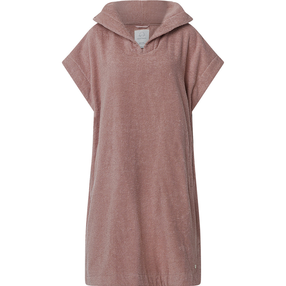 Badeponcho NORDBAEK Sun Dune - 100% bomuldsfrotté poncho med lommer og hætte - Blush SHORT