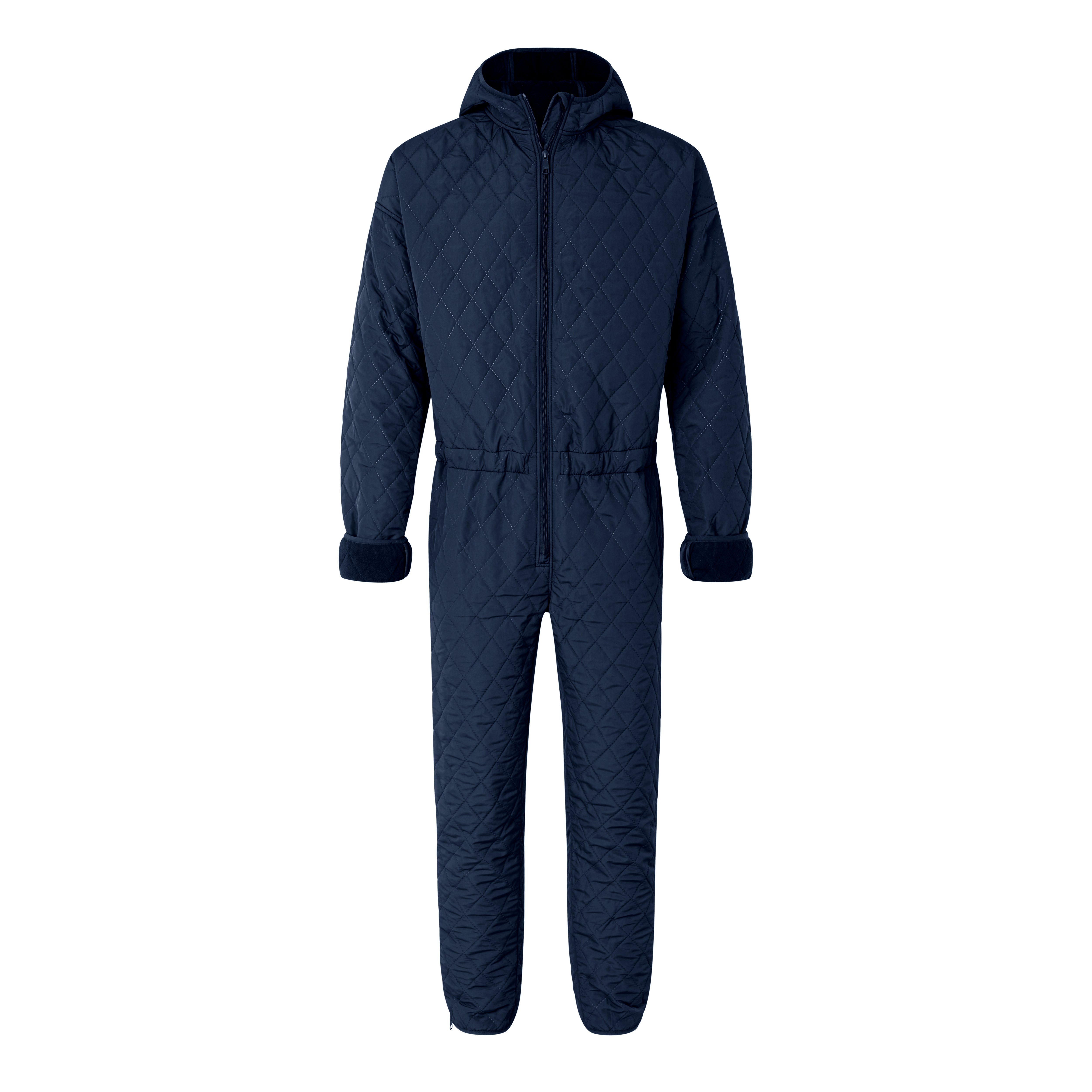 Herre jumpsuit NORDBAEK Rough Coast - vindtæt quilt med genanvendt fleece - Navy
