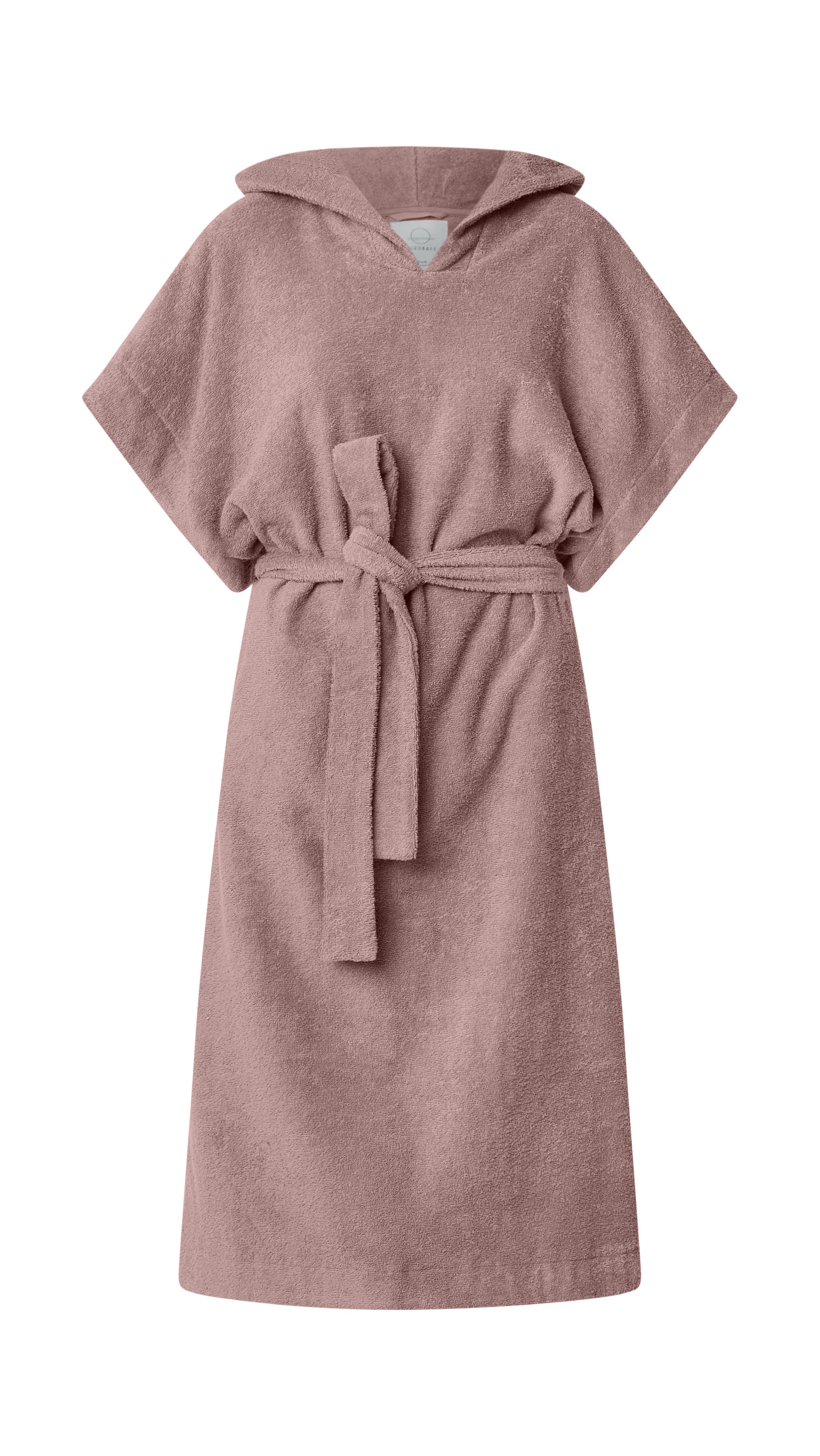 Badeponcho NORDBAEK Sun Dune - 100% bomuldsfrotté poncho med lommer og hætte - Blush LONG