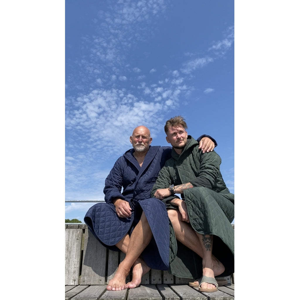 NORDBAEK Badekåbe NORDBAEK Long Beach – vindtæt herrekåbe med 100% genanvendt fleece Bath robe Green