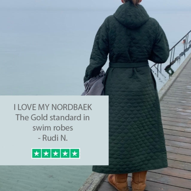 NORDBAEK Badekåbe NORDBAEK Windy Ocean – vindtæt damekåbe med 100% genanvendt fleece Bath robe Green