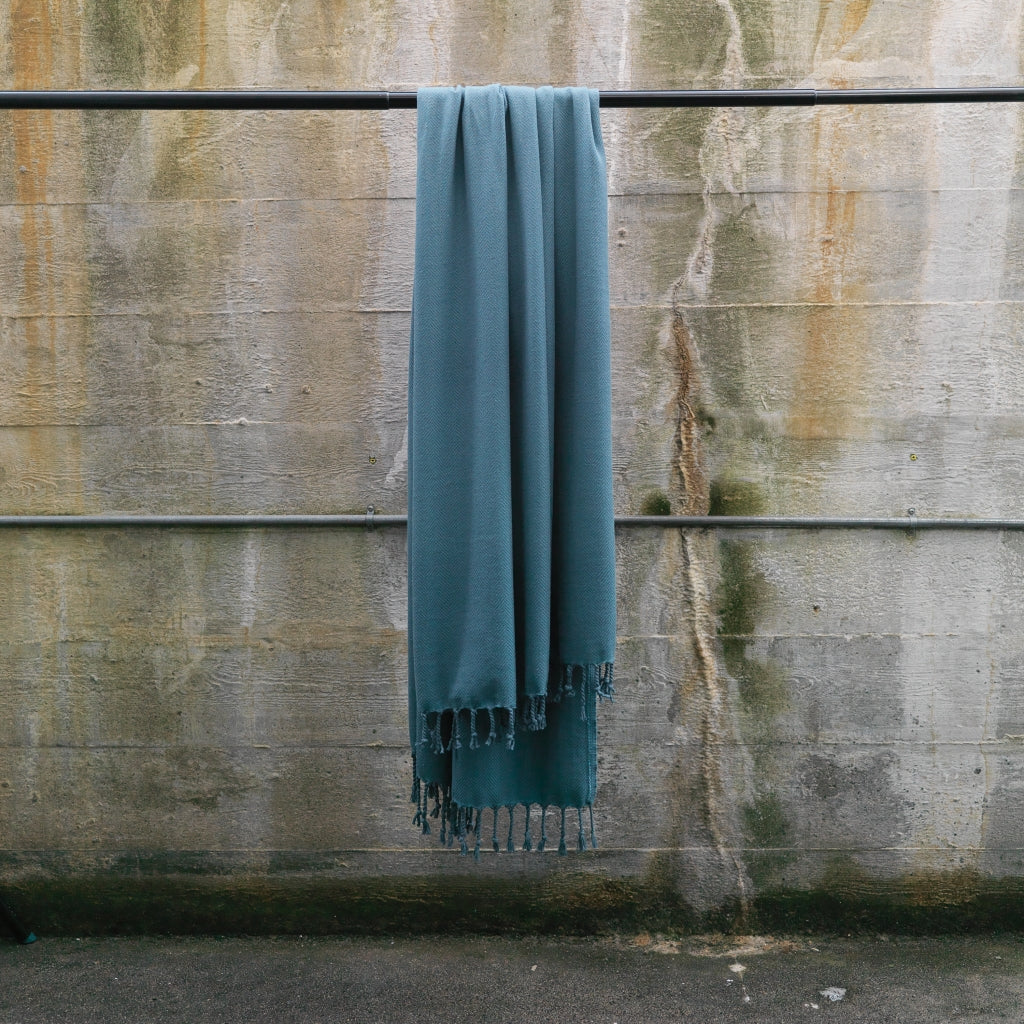 NORDBAEK Nordisk Hamam NORDBAEK Cosy Comfort – oeko-tex, ekstra blødt og stort Hamam towel Støvet blå - støvet grøn